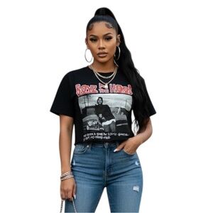 Black Boyz N The Hood Crop Top - Size S